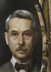 Omakuva peilissä, 1928 (pastelli paperille)